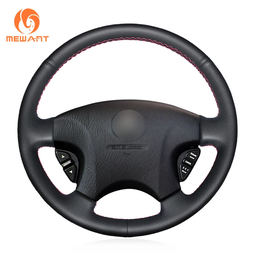MEWANT Black Genuine Leather Car Steering Wheel Cover for Acura CL 1998