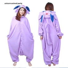 Хэллоуин кигуруми аниме фиолетовый Espeon Onesie Косплей Костюм унисекс мультфильм Umbreon пижамы вечерние для взрослых мужчин и женщин