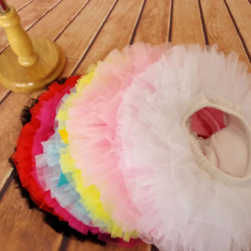 Для маленьких девочек красочная юбка-пачка пушистые Детские балетные костюмы pettiskirt юбки для женщин принцессы вечерние Тюлевая Вечеринка