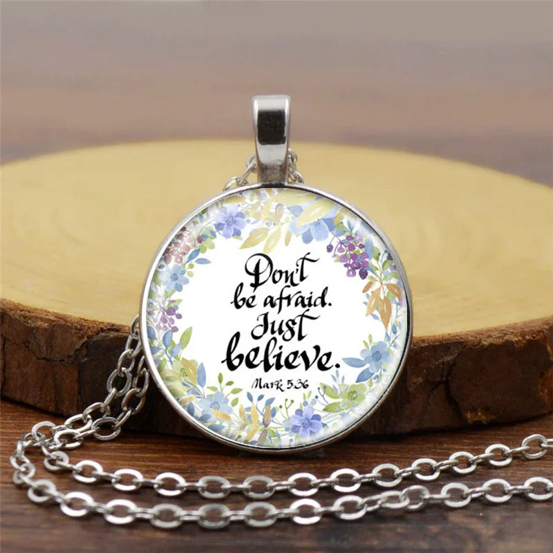 

2018 new Do not Be Afraid Just Believe viking necklace fashion vintage women necklace friendship pendant Birthday Gift