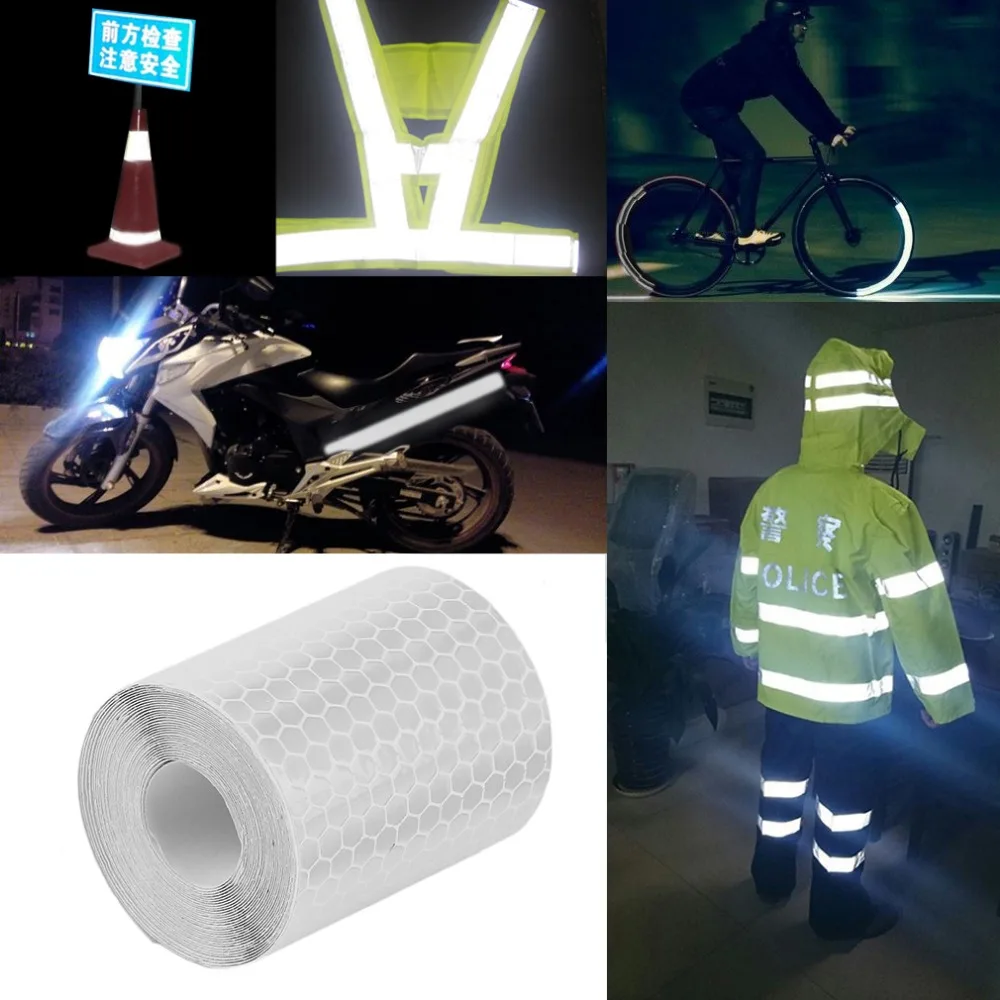 5cmx3m Safety Mark Reflective Tape Stickers Car Styling Self Adhesive