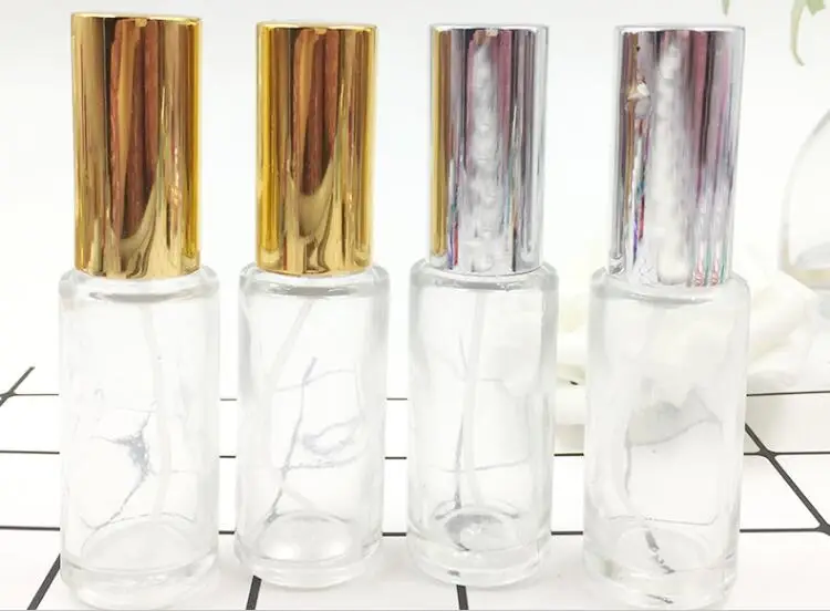 

Refillable 15ML transparent small cylindrical glass spray perfume empty bottle 100PCS/LOT