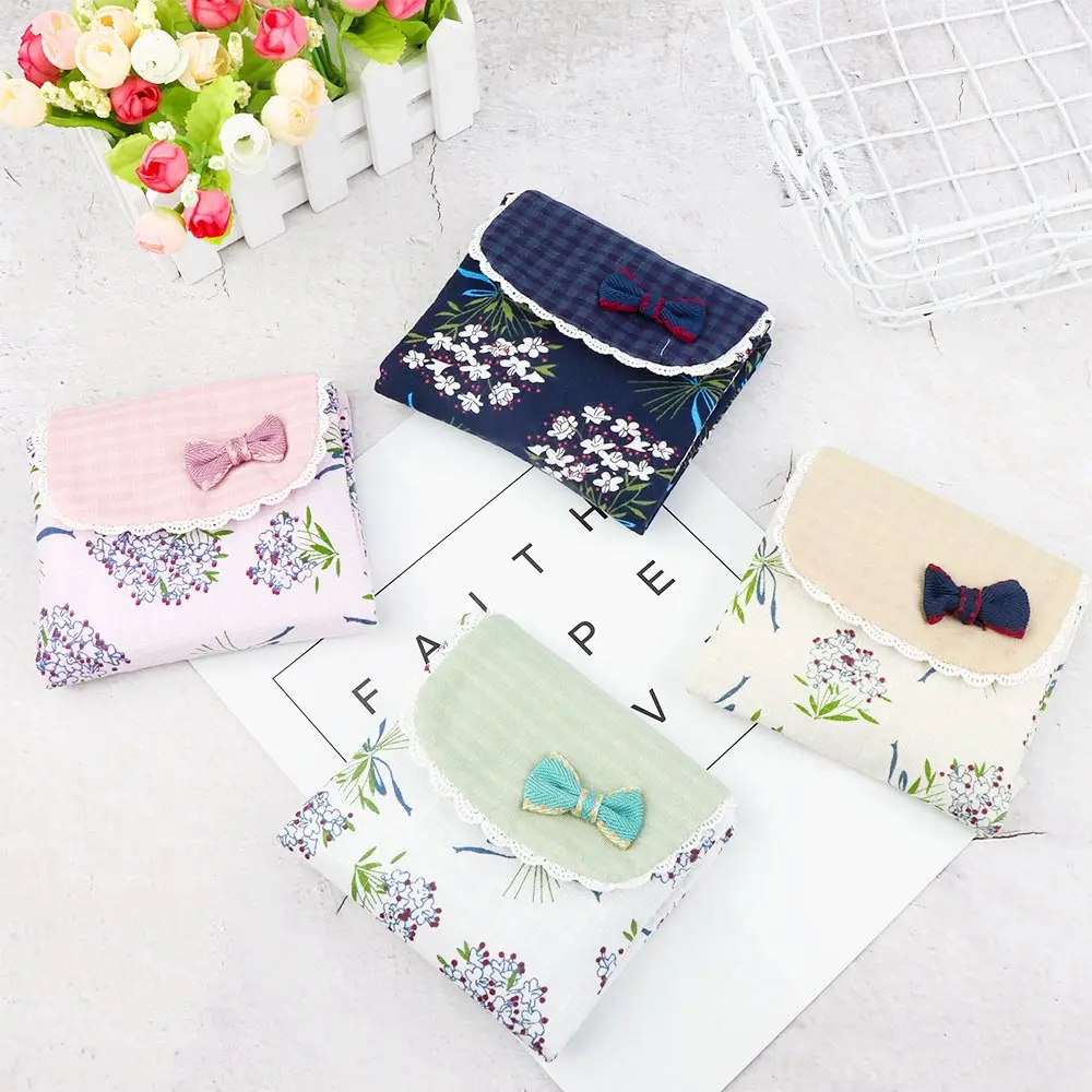 

Feminine Hygiene Health Care Product Girls Diaper Sanitary Napkin Storage Bag Canvas Sanitary Pads Package Bags Pouch Case
