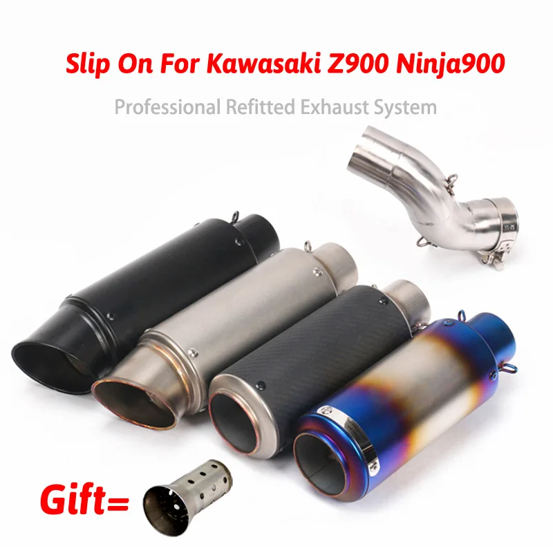 

Z900 Motorcycle Exhaust Escape Modified Middle Pipe Connection Link Pipe Carbon 51mm Muffler Slip On For Kawasaki Z900 Ninja900