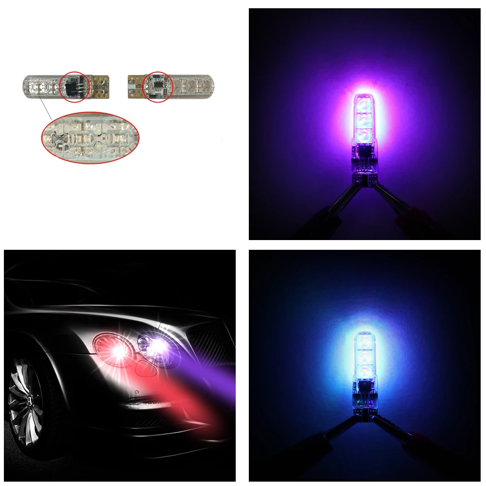 Car RGB 5050 SMD Lamp T10 6SMD LED Car Interior Reading Lights