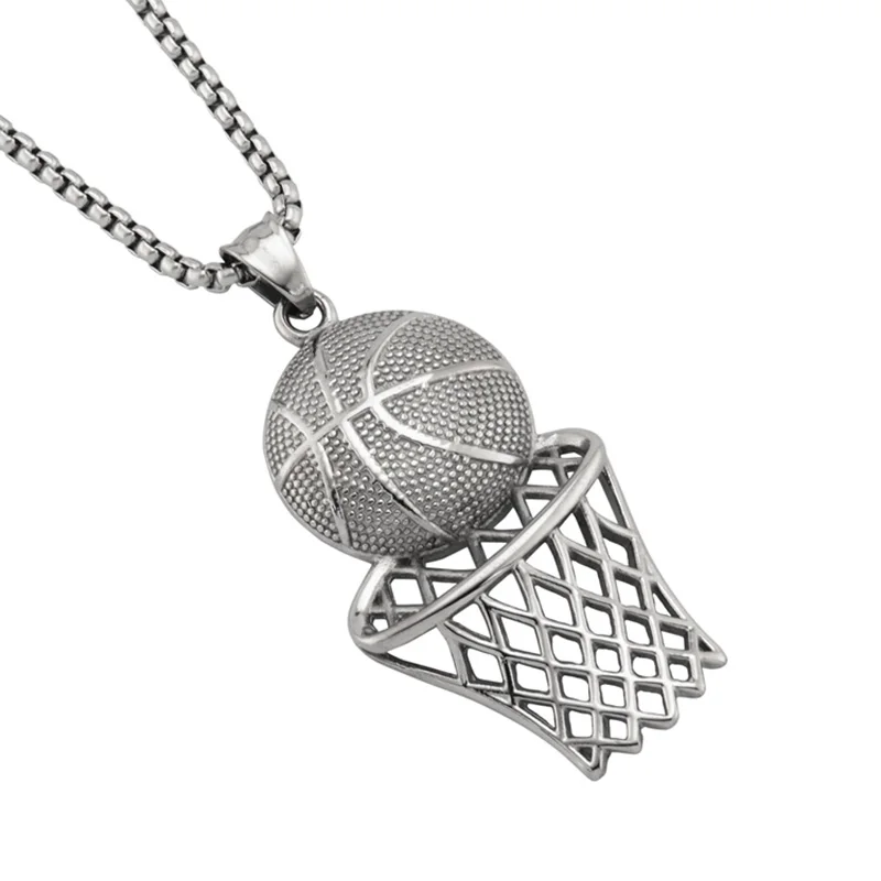 Basketball Hoop necklace, Basketball net, Backboard, sports charm