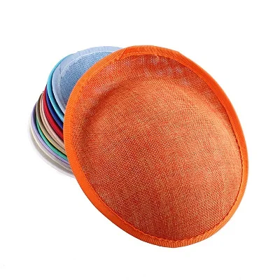 Стиль 20 см ярко-розовая имитация Sinamay основа для вуалетки делая вечерние самодельные шляпы millinery Коктейльные головные уборы свадебная прическа - Цвет: Оранжевый
