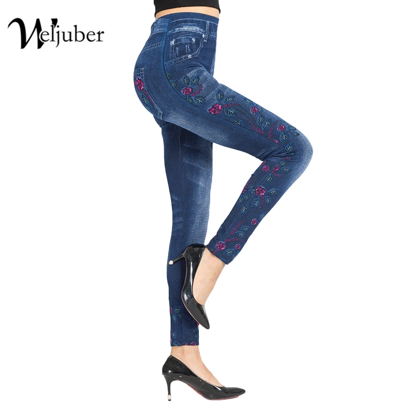 Download Weljuber Women Print Leggings 2017 Autumn New Jeans Slim ...