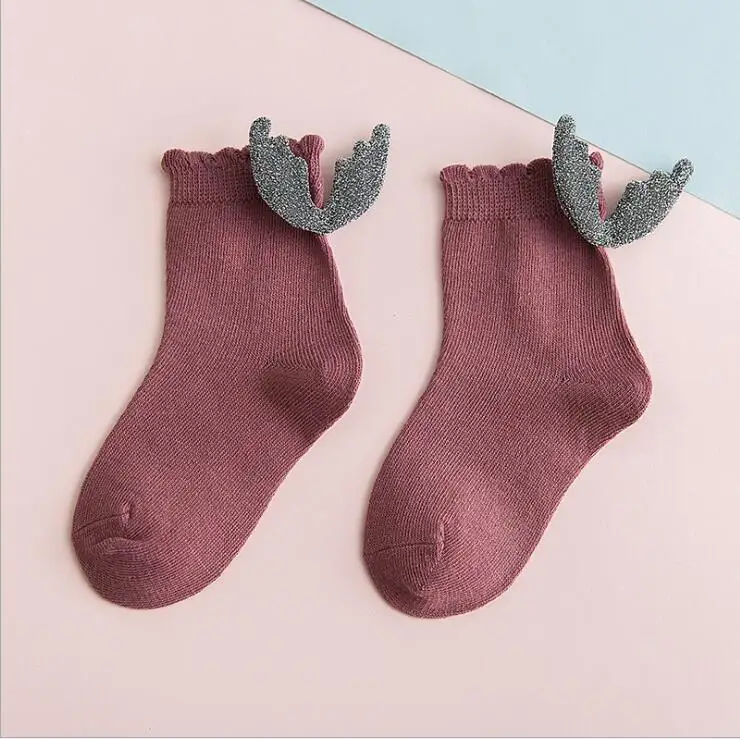 Новые весенние детские хлопковые носки, детские модные носки с крыльями ангела для девочек - Цвет: E