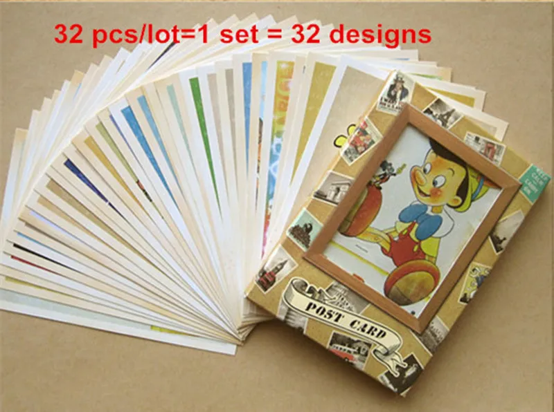 

32pcs/lot=1 set,Cartoon Character Postcard,Greeting Card.Christmas SSN-040