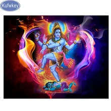 Kufwkey фото на заказ "индуистский Бог" Сделай сам алмазная живопись Рукоделие Вышивка крестом 5D Алмазная вышивка мозаичная Полная площадь сверла