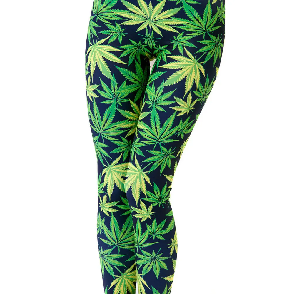 

XAXBXC 3310 New 2018 Weeds Maple Leaf Black Prints Fitness Workout Push Up Women Leggings Slim Sexy Girl Hot Pants Plus Size