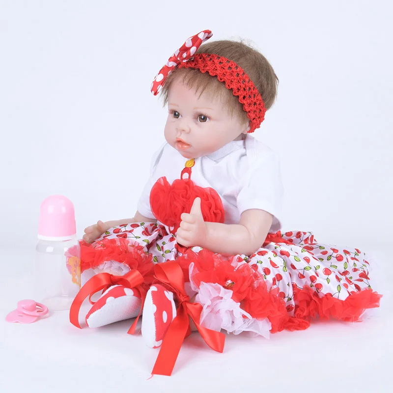 

Silcone Doll Reborn Baby Toys with Magnetic Pacifier and Blanket Lovey Infant Bebe Reborn Dolls Brinquedos SB5552 Dolls Reborn