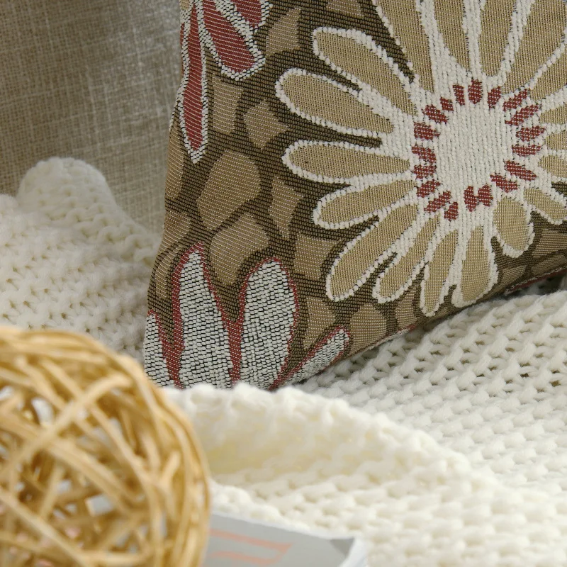Шенилл вышитая наволочка для подушки 55x55 см цветок диван подушка крышка декоративная наволочка для дома отель сиденье стул машина