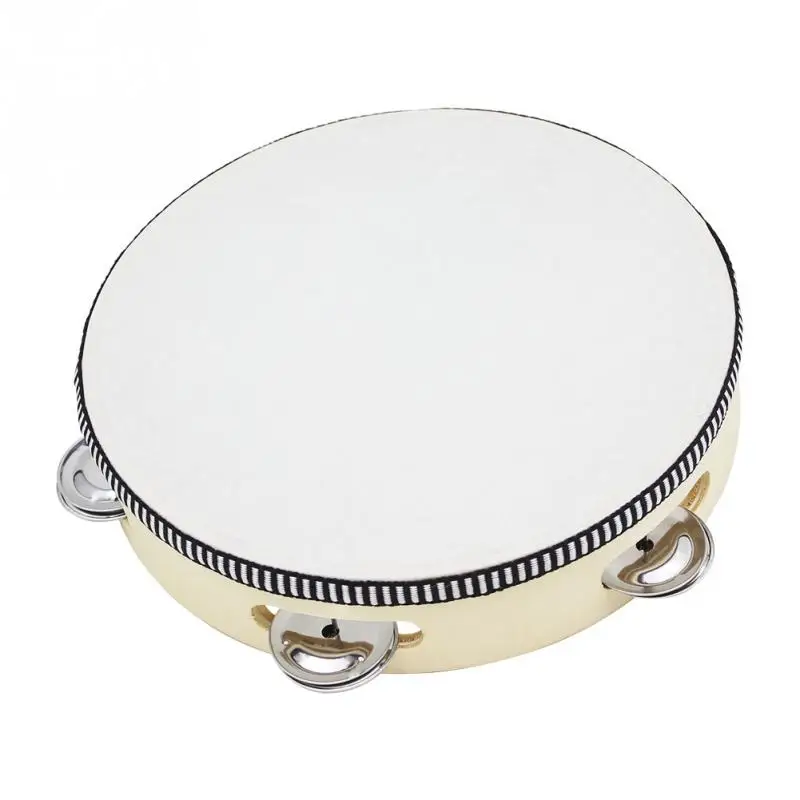 8" Musical Tambourine Tamborine Drum Round Percussion Gift for KTV