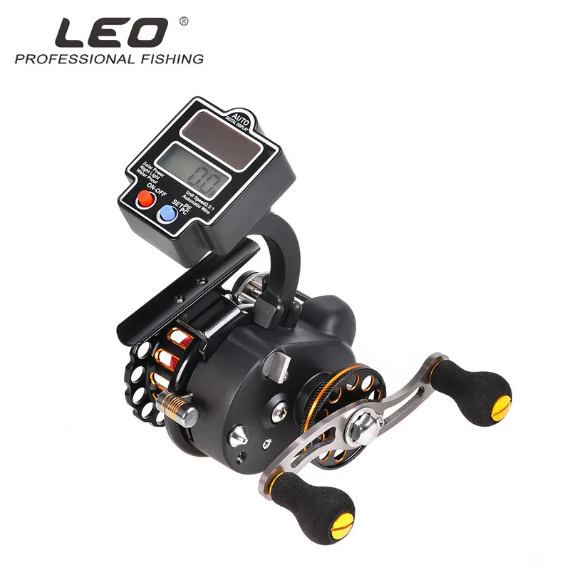 

4+1BB Ball Bearing Left/Right 3.5:1 Fishing Reel With Digital Display Counter Reel With Solar Power Aluminum Alloy Raft Wheel