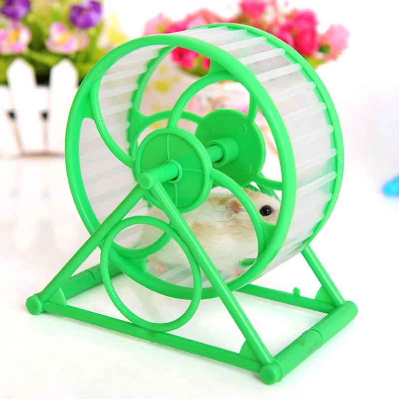 

1pc Funny Plastic Mouse Hamster Wheel Rat Mouse Jogging Playing Running Toys Exercise Wheels Color Random Diameter 12.5cm