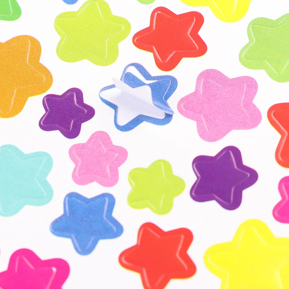 6 листов/наклейка на мешок дневник красочные радужные в форме сердца звезды стикер s альбом для вырезок игрушки для фото для детей хвала этикетка