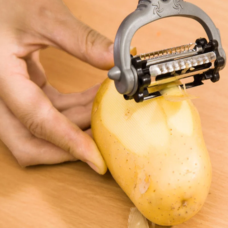Multi function 360 Degree Rotary Potato Peeler Stainless Steel Cutter Vegetable Fruit Melon