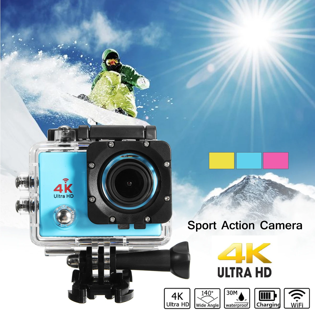 Ultra HD 4K Action Camera 30m waterproof 2.0' Screen 1080p sport Camera