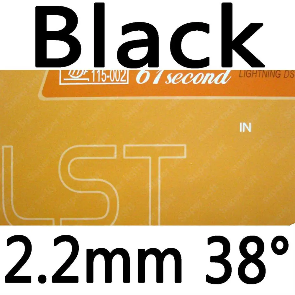 61second молния DS LST супер липкий накладки Резина с губкой на ракетки для настольного тенниса - Цвет: black 2.2mm H38