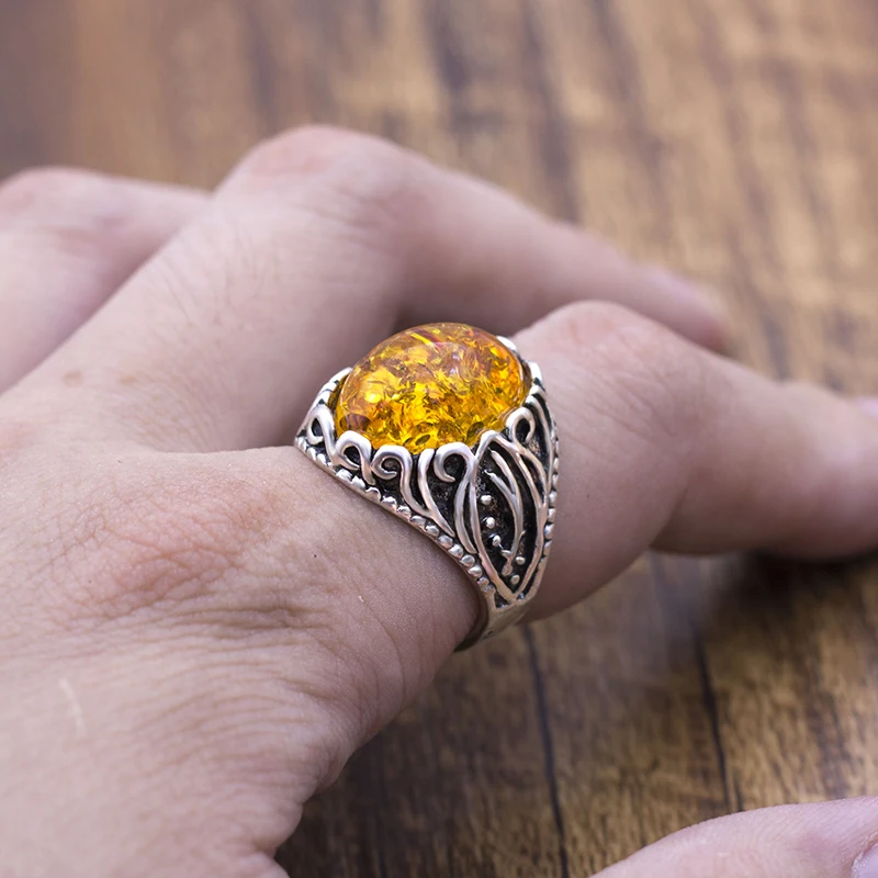 Новое модное элегантное Винтажное кольцо с крупным камнем для женщин винтажное Скульптурное цветочное кольцо на палец