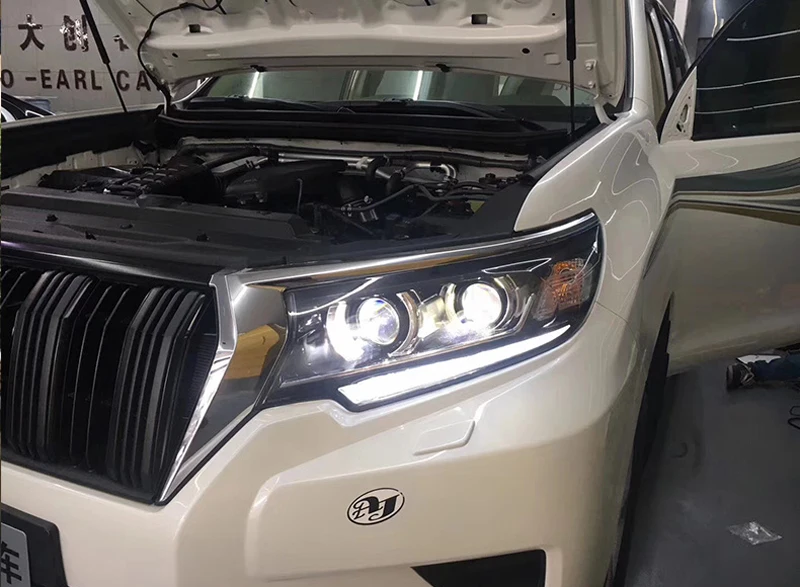 Фара для Toyota Prado LC200 фары 2017 2018 светодиодный объектив ангельские глазки HID ближний