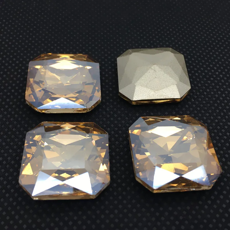 All-Colors-Sizes-10-23mm-Pointed-Back-Square-Octagon-Glass-Crystal-Fancy-Stone-Crystal-AB-Red