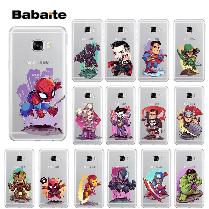 

Babaite Marvel Avengers Transparent TPU Soft Silicone Phone Cover for Samsung S6edge S6 edge plus S7 edge S7 S8 S9 Mobile Cover