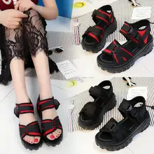 NEW Platform Sandals Women Sandals Wedges Shoes For Women High Heels Sandalias Mujer Summer Shoes Leather Wedge Heels Sandal pink palms women summer shoes new navy denim platform shoes folk flower embroidered fabric high heels sandals
