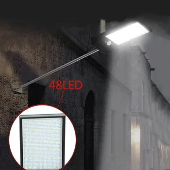 

48LED Solar Wall Lamp Home Garden Solar Powered Motion Sensor Garden Security Lamp Outdoor Waterproof Night Solar Street Lamps