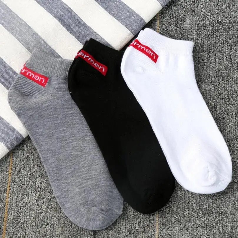 

CHAMSGEND 1Pair Box Slippers Unisex Comfortable Stripe Ankle Socks Cotton Slippers Short Ankle Red Drop Shipping 1J29