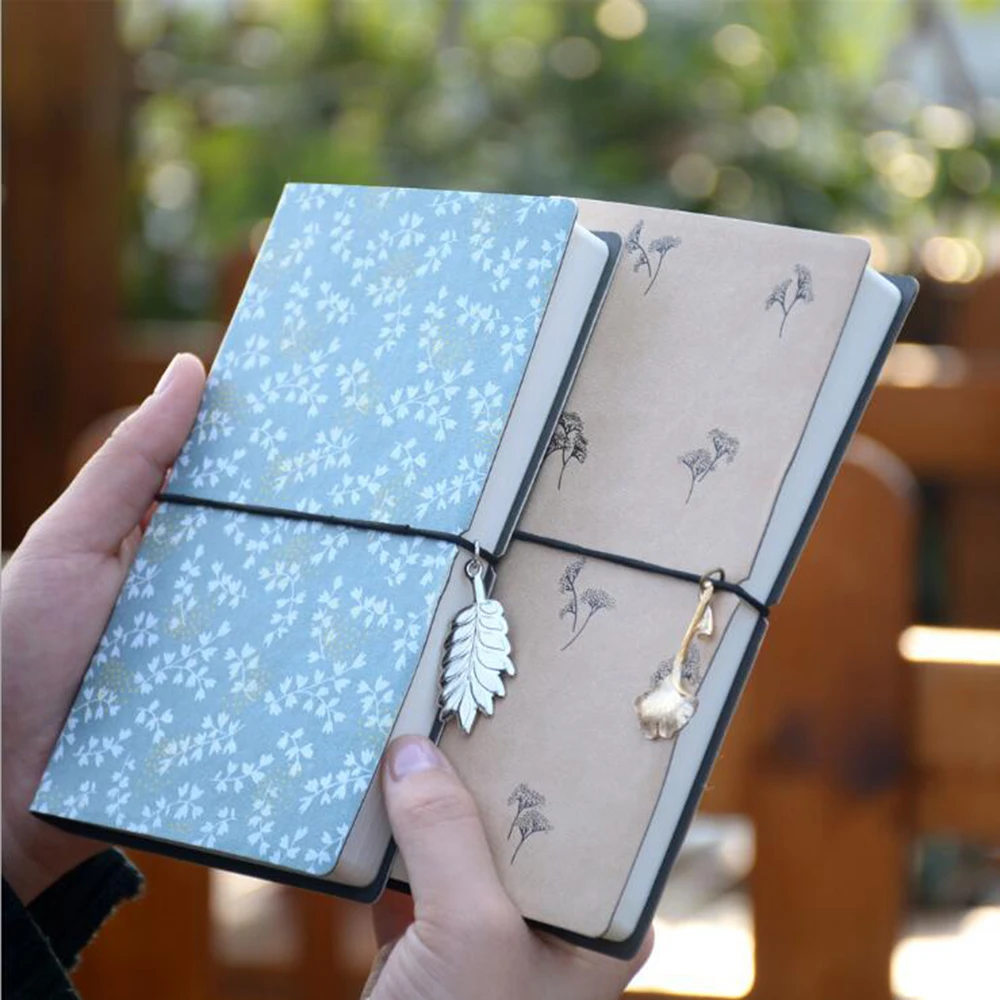 

A5 Faux Leather 128 Sheets Blank Paper Notebook Office School Stationery Portable Daily Scheduling Agenda Diary Book