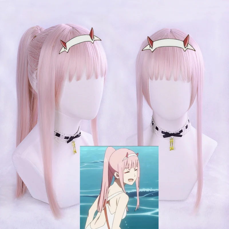 

DARLING in the FRANXX 02 Pink Synthetic Hair Cosplay With 70cm Single Chip Ponytail Heat Resistance Fiber
