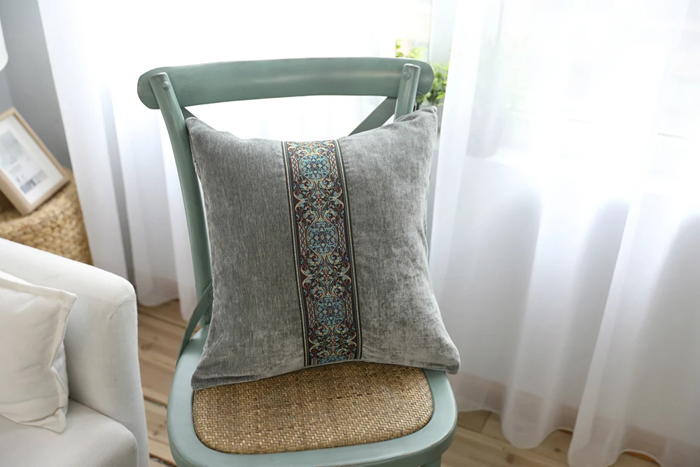Декоративный чехол для подушки s вышитый скандинавский Серый чехол для подушки наволочки на талию квадратный диван для спальни домашний текстиль almofadas