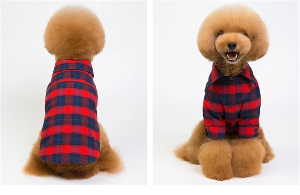Плед собака одежда рубашки куртки щенок жилет для малых и средних собак Костюмы Pet пальто наряд Йоркшир собака одежда