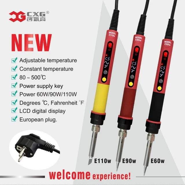 Электрический паяльник CXG E60WT E90WT E110WT Европейский Цифровой Регулируемый ЖК