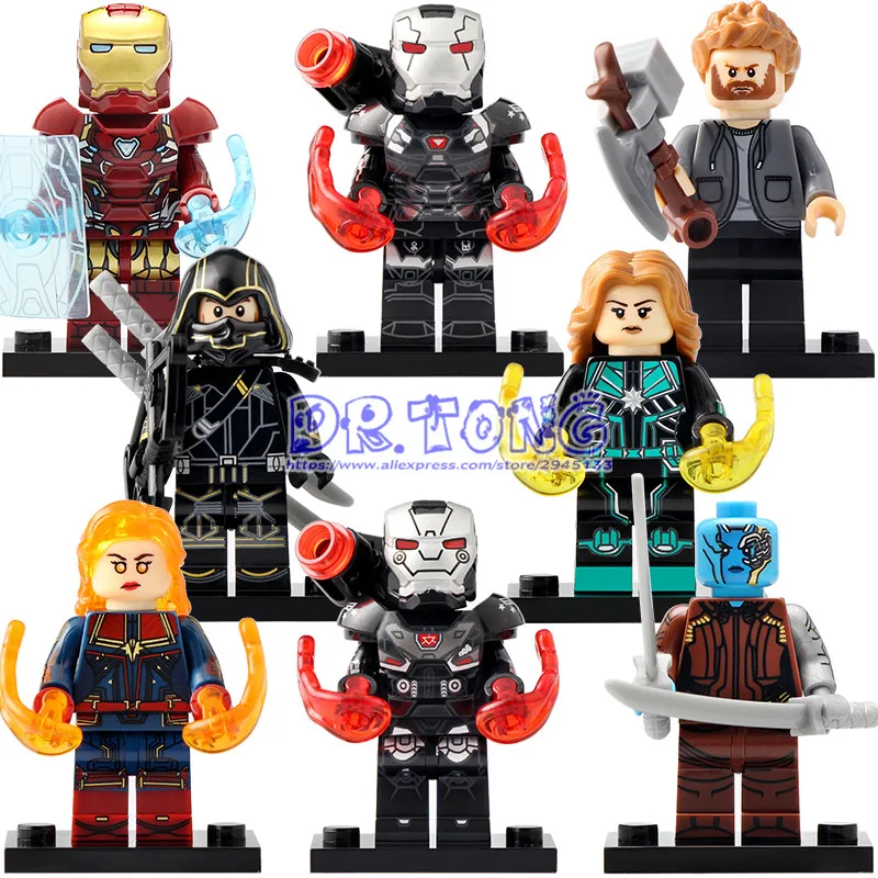 

50pcs Super Heroes Avengers 4 Endgame War Machine Nebula Thor Iron Man Figures Building Blocks For Children Toys X0258