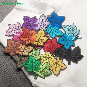 

11 pcs New high quality DIY 3D big Lace patch , The maple leaf embroidery fabric applique patch for clothing bag