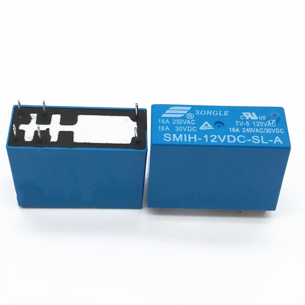 10 шт./лот Мощность реле SMIH 05VDC SL A 12VDC 24VDC 5 В 12 24 постоянного тока 16A 6PIN группа