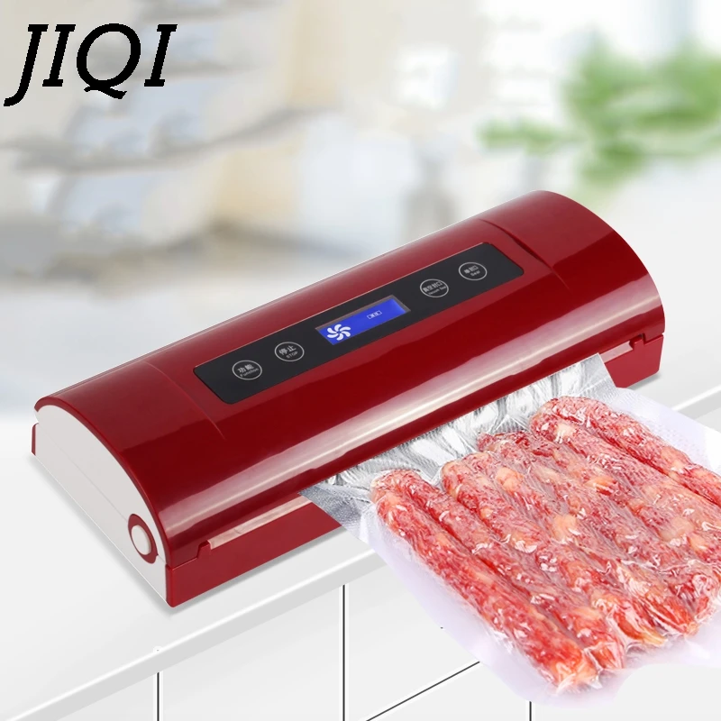 

JIQI Automatic Food Vacuum Sealer Film Sealing Machine Dry Wet Seafood Plastic Bag Packing Fresh Saver Commercial Packer EU Plug