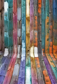 

HUA Art fabric photography colored wood fence backdrop 5x7ft D1278