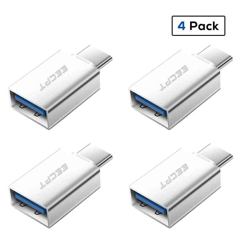 EECPT 10 шт. в упаковке USB OTG type C адаптер USB C к USB 3,0 OTG кабель type-C разъем адаптера для Macbook samsung S10 S9 huawei P20 - Цвет: 4 Pack Silver