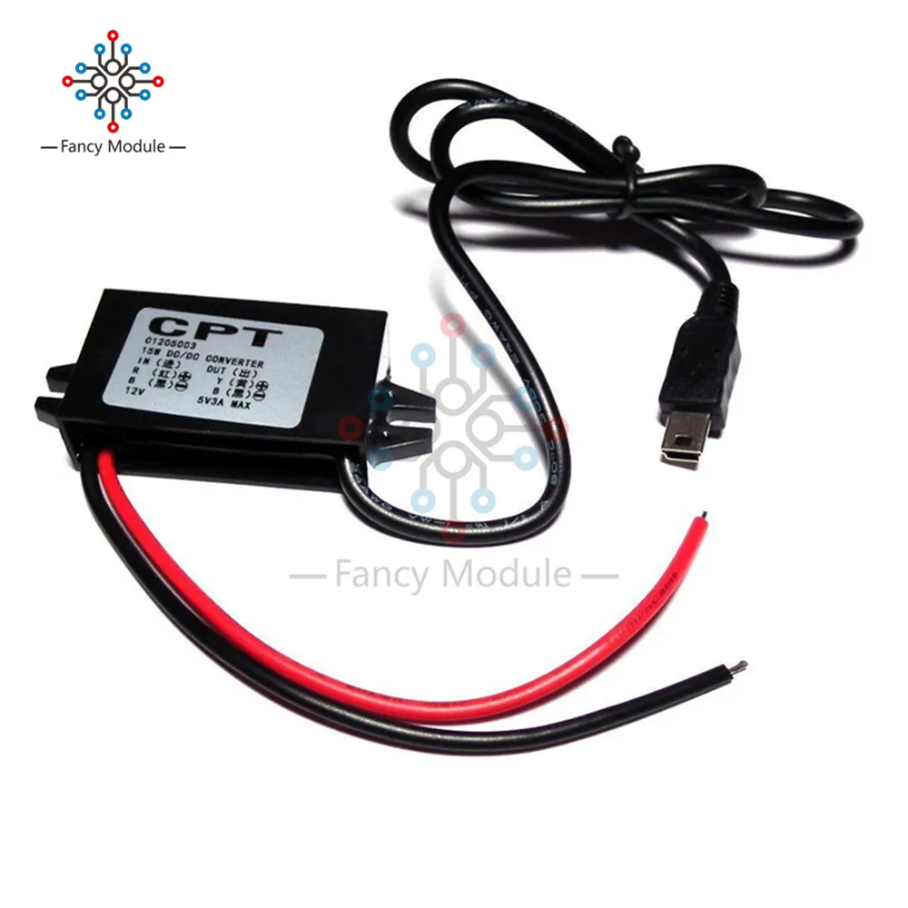 

DC Converter Module 12V to 5V 3A 15W USB Output Power Adapter DE