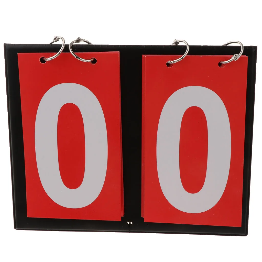 2 Pcs Waterproof Sports 2-Digital Scoreboard Table Top Flip Score Count Board for Basketball, Volleyball