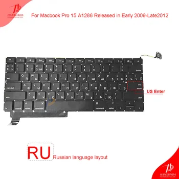 

Original new Laptop Built-in Keyboard for Macbook pro Unibody 15inch A1286 Mid2009-Mid2012 Russian RU us version keyboard