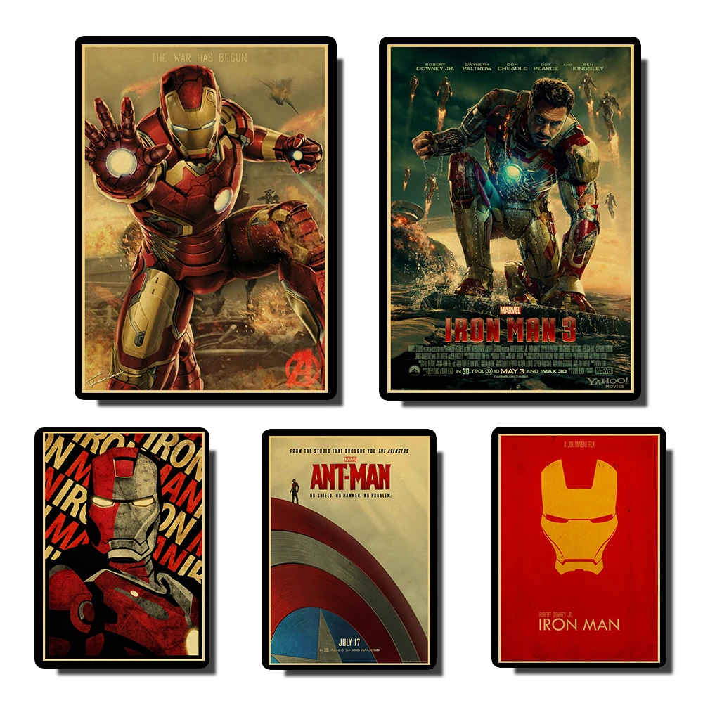 

Iron Man Marvel Comics Poster High Quality Print Painting Poster Vintage Kraft Paper Home Bar Decor Wall Decoration