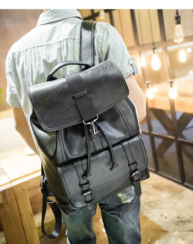 СКИОНЕ Роскошный повседневный кожаный высоко-качественный школьный рюкзак путешествия рюкзак ноутбука