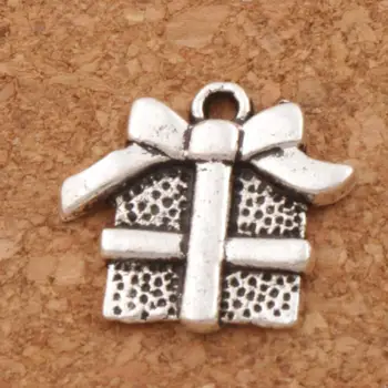 

Christmas Gift Box With Ribbon Bow Charm Beads 16.3x15mm 120pcs zinc alloy Pendants Fashion Jewelry DIY L394