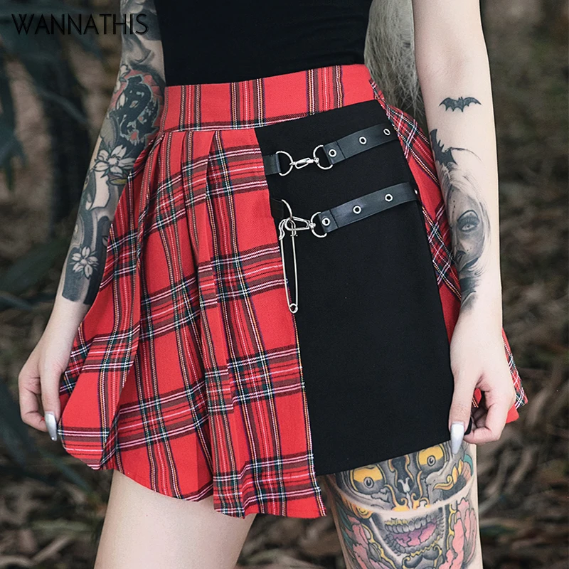 Юбка WannaThis женская в стиле Харадзюку модная плиссированная короткая черно
